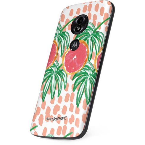 Bouffants and Broken Hearts Graphic Grapefruit Moto E5 Play Skin