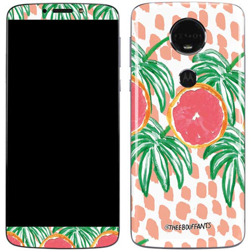 Bouffants and Broken Hearts Graphic Grapefruit Moto E5 Plus Skin
