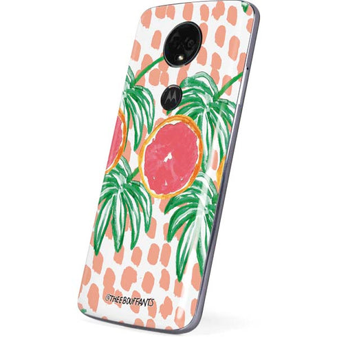 Bouffants and Broken Hearts Graphic Grapefruit Moto E5 Plus Skin