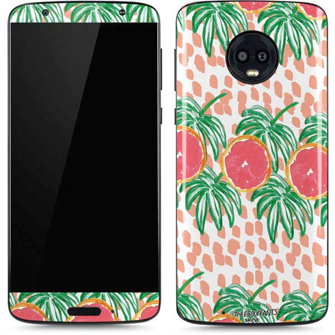 Bouffants and Broken Hearts Graphic Grapefruit Moto G6 Skin