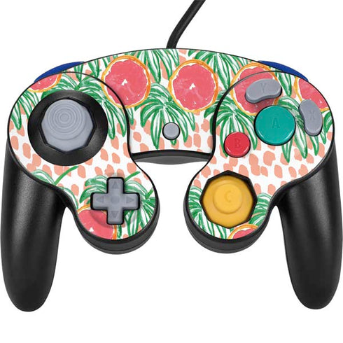 Bouffants and Broken Hearts Graphic Grapefruit Nintendo GameCube Controller Skin