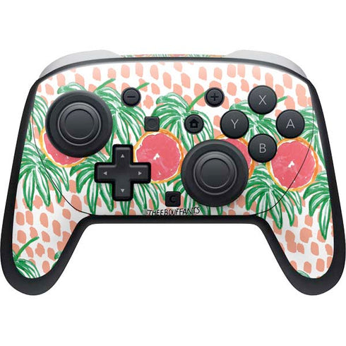 Bouffants and Broken Hearts Graphic Grapefruit Nintendo Switch 2 (2025) Pro Controller Skin