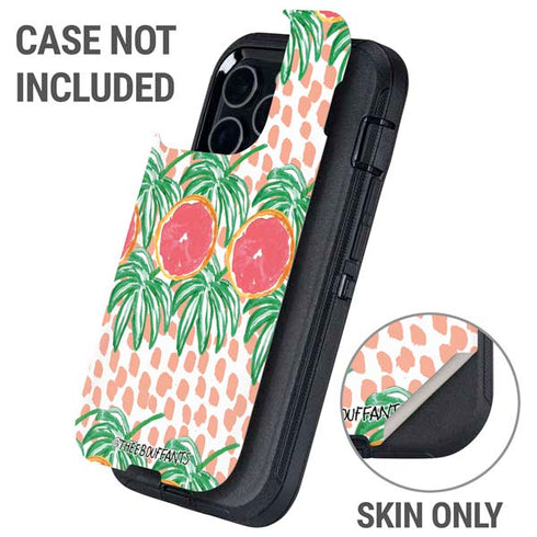 Bouffants and Broken Hearts Graphic Grapefruit Otterbox Defender iPhone Skin
