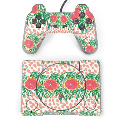 Bouffants and Broken Hearts Graphic Grapefruit PlayStation Classic Bundle Skin