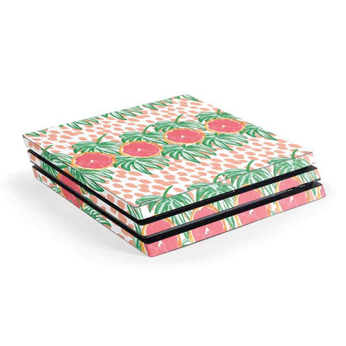 Bouffants and Broken Hearts Graphic Grapefruit PlayStation PS4 Skins