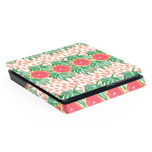 Bouffants and Broken Hearts Graphic Grapefruit PS4 Slim Skin