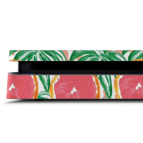 Bouffants and Broken Hearts Graphic Grapefruit PS4 Slim Skin