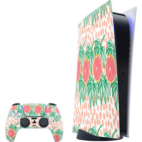 Bouffants and Broken Hearts Graphic Grapefruit PlayStation PS5 Skins