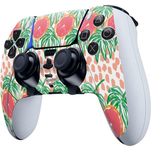 Bouffants and Broken Hearts Graphic Grapefruit PS5 DualSense Edge Pro Controller Skin