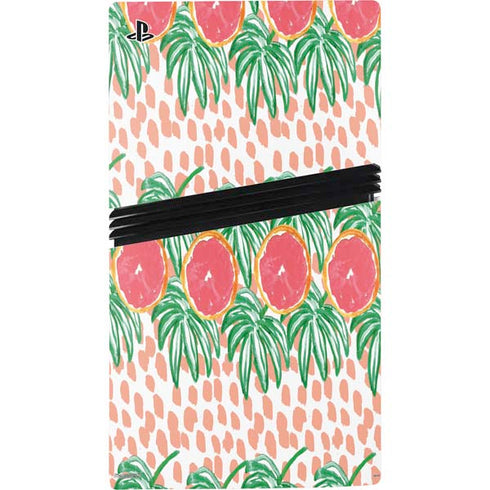 Bouffants and Broken Hearts Graphic Grapefruit PS5 Pro Console Skin