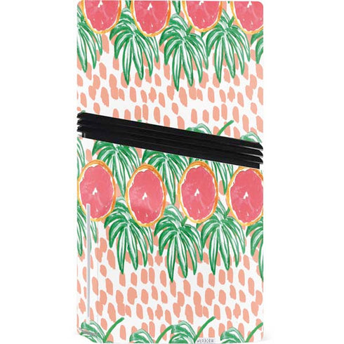 Bouffants and Broken Hearts Graphic Grapefruit PS5 Pro Disk Bundle Skin