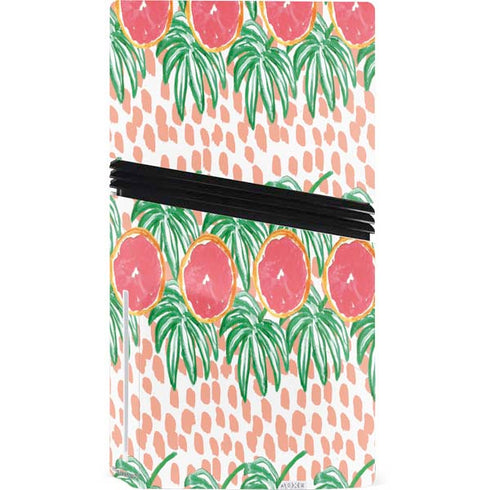 Bouffants and Broken Hearts Graphic Grapefruit PS5 Pro Disk Console Skin