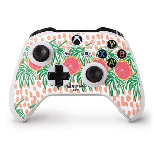 Bouffants and Broken Hearts Graphic Grapefruit Xbox One S Controller Skin