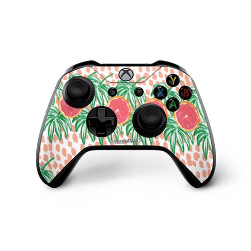 Bouffants and Broken Hearts Graphic Grapefruit Xbox One X Controller Skin
