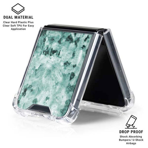 Graphite Turquoise Galaxy Z Flip6 Clear Case