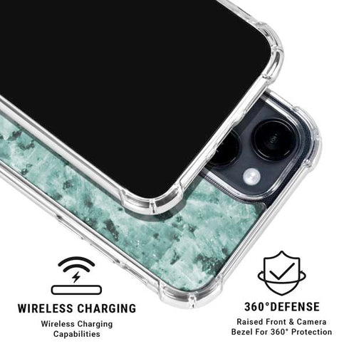 Graphite Turquoise iPhone 15 Clear Case