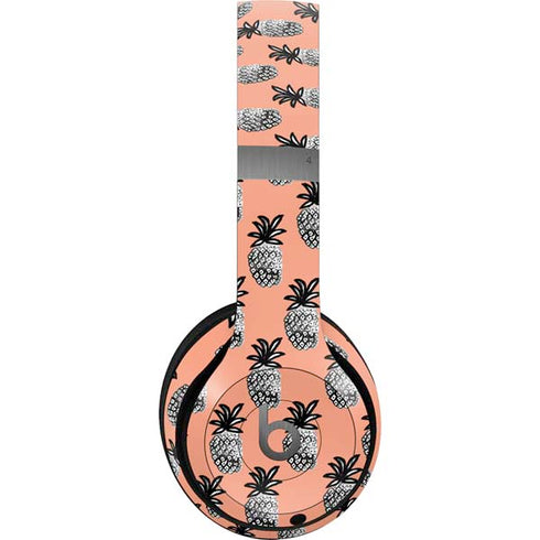 Bouffants and Broken Hearts Gray Scale Pineapple Beats Solo 4 Wireless Headphones Skin