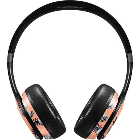 Bouffants and Broken Hearts Gray Scale Pineapple Beats Solo 4 Wireless Headphones Skin