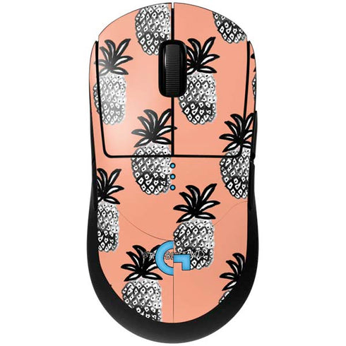 Bouffants and Broken Hearts Gray Scale Pineapple G Pro Wireless Gaming Mouse Skin