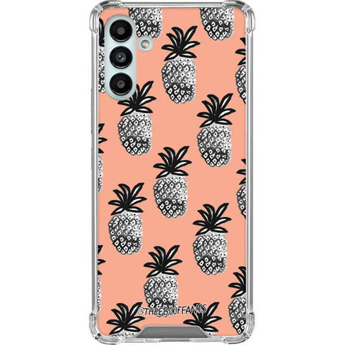 Bouffants and Broken Hearts Gray Scale Pineapple Galaxy A13 5G Clear Case