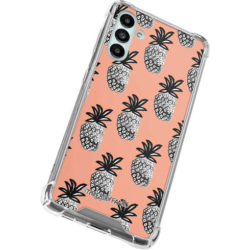 Bouffants and Broken Hearts Gray Scale Pineapple Galaxy A13 5G Clear Case