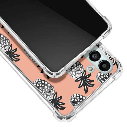 Bouffants and Broken Hearts Gray Scale Pineapple Galaxy A13 5G Clear Case