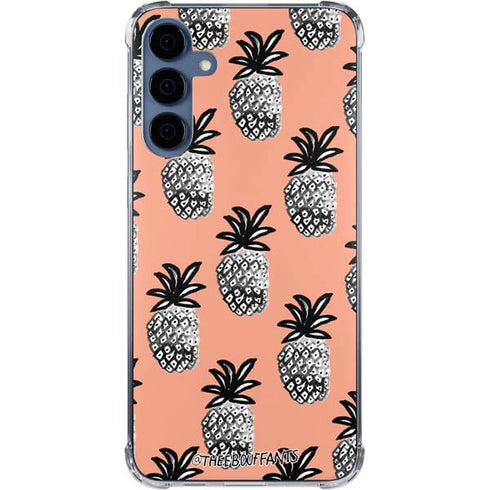 Bouffants and Broken Hearts Gray Scale Pineapple Galaxy A55 5G Clear Case