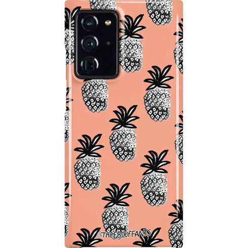 Bouffants and Broken Hearts Gray Scale Pineapple Galaxy Cases
