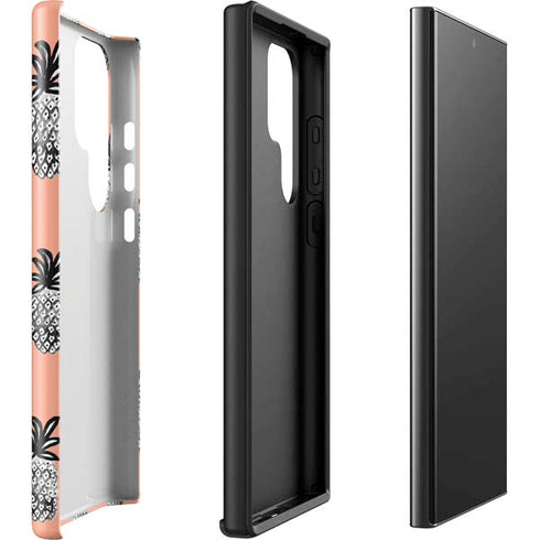 Bouffants and Broken Hearts Gray Scale Pineapple Galaxy S23 Ultra Pro Case