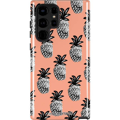 Bouffants and Broken Hearts Gray Scale Pineapple Galaxy S25 Ultra Impact Case