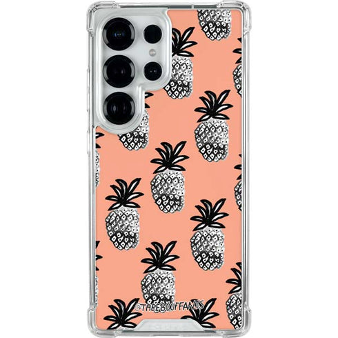 Bouffants and Broken Hearts Gray Scale Pineapple Galaxy S25 Ultra Clear Case