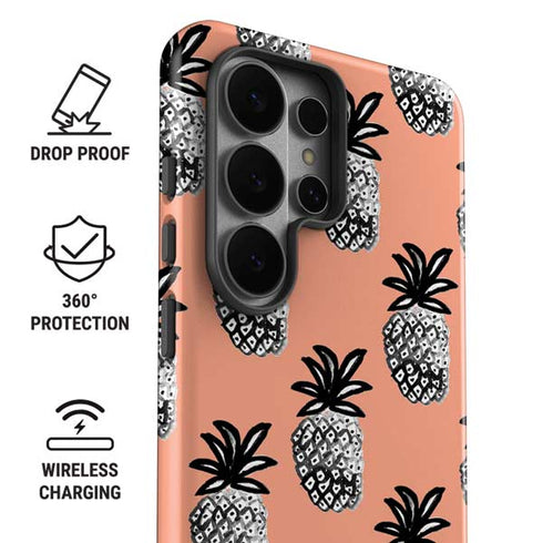 Bouffants and Broken Hearts Gray Scale Pineapple Galaxy S26 Ultra Impact Case