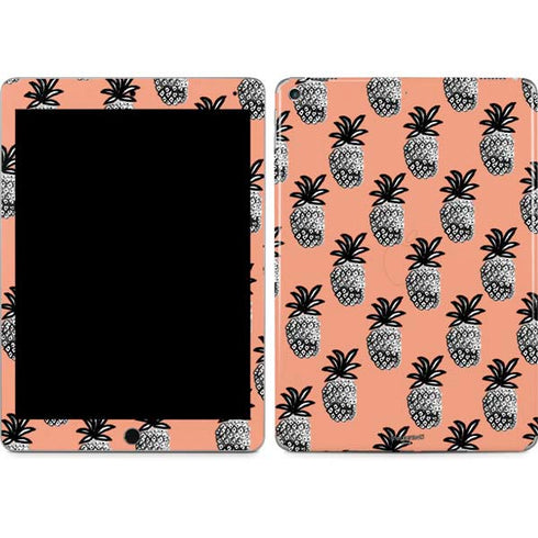 Bouffants and Broken Hearts Gray Scale Pineapple iPad Skins
