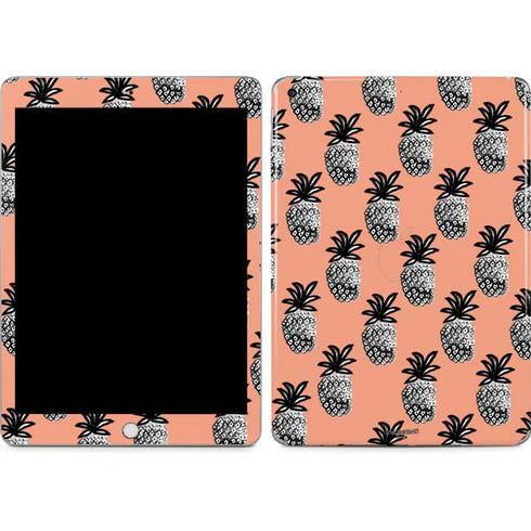 Bouffants and Broken Hearts Gray Scale Pineapple Apple iPad Skin