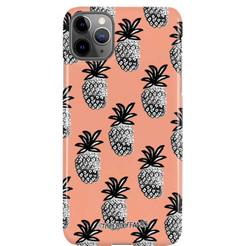 Bouffants and Broken Hearts Gray Scale Pineapple iPhone Cases