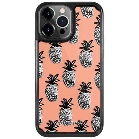 Bouffants and Broken Hearts Gray Scale Pineapple iPhone Cases