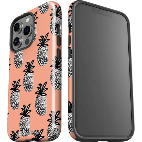 Bouffants and Broken Hearts Gray Scale Pineapple iPhone 15 Pro Impact Case