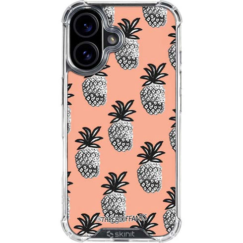 Bouffants and Broken Hearts Gray Scale Pineapple iPhone 16 Plus Clear Case