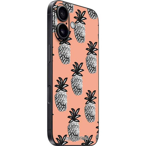 Bouffants and Broken Hearts Gray Scale Pineapple iPhone 16 Plus Skin