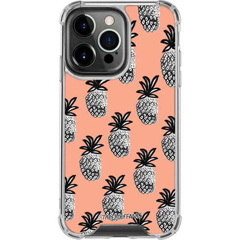 Bouffants and Broken Hearts Gray Scale Pineapple iPhone 16 Pro Clear Case