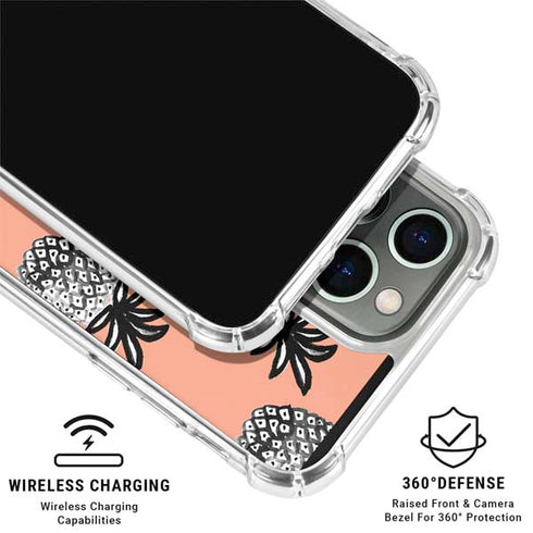 Bouffants and Broken Hearts Gray Scale Pineapple iPhone 16 Pro Clear Case