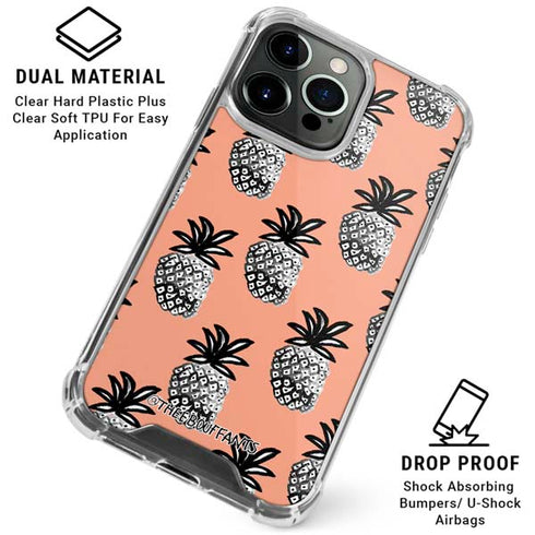 Bouffants and Broken Hearts Gray Scale Pineapple iPhone 16 Pro Max Clear Case