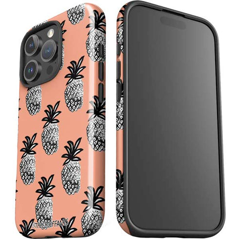 Bouffants and Broken Hearts Gray Scale Pineapple iPhone 16 Pro Max Impact Case