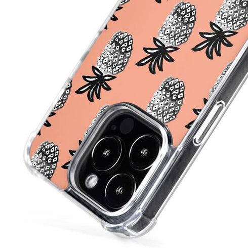 Bouffants and Broken Hearts Gray Scale Pineapple iPhone 16 Pro Max MagSafe Case