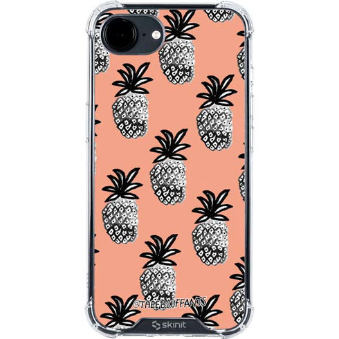 Bouffants and Broken Hearts Gray Scale Pineapple iPhone 16e Clear Case