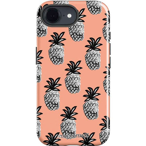Bouffants and Broken Hearts Gray Scale Pineapple iPhone 16e Impact Case