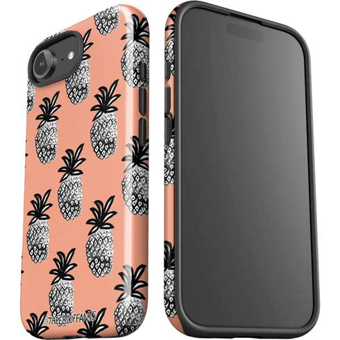 Bouffants and Broken Hearts Gray Scale Pineapple iPhone 16e Impact Case