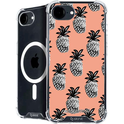 Bouffants and Broken Hearts Gray Scale Pineapple iPhone 16e MagSafe Case