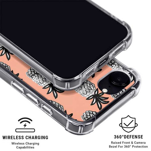 Bouffants and Broken Hearts Gray Scale Pineapple iPhone 16e MagSafe Case