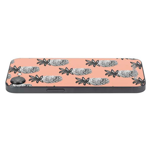 Bouffants and Broken Hearts Gray Scale Pineapple iPhone 16e Skin